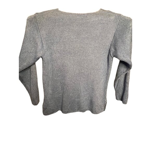 Liz Wear Petite Blue Sweater PS Tight Ribbed Knit Comfortable USA - Picture 5 of 14